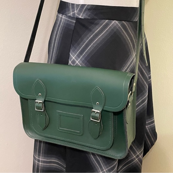 Cambridge Satchel Company 13” Satchel Forest Green Leather - Picture 4 of 10